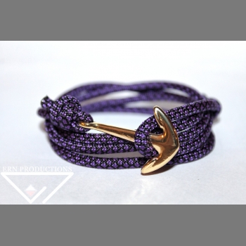 Bransoletka P550 Żeglarska z Kotwicą - Purple Diamond